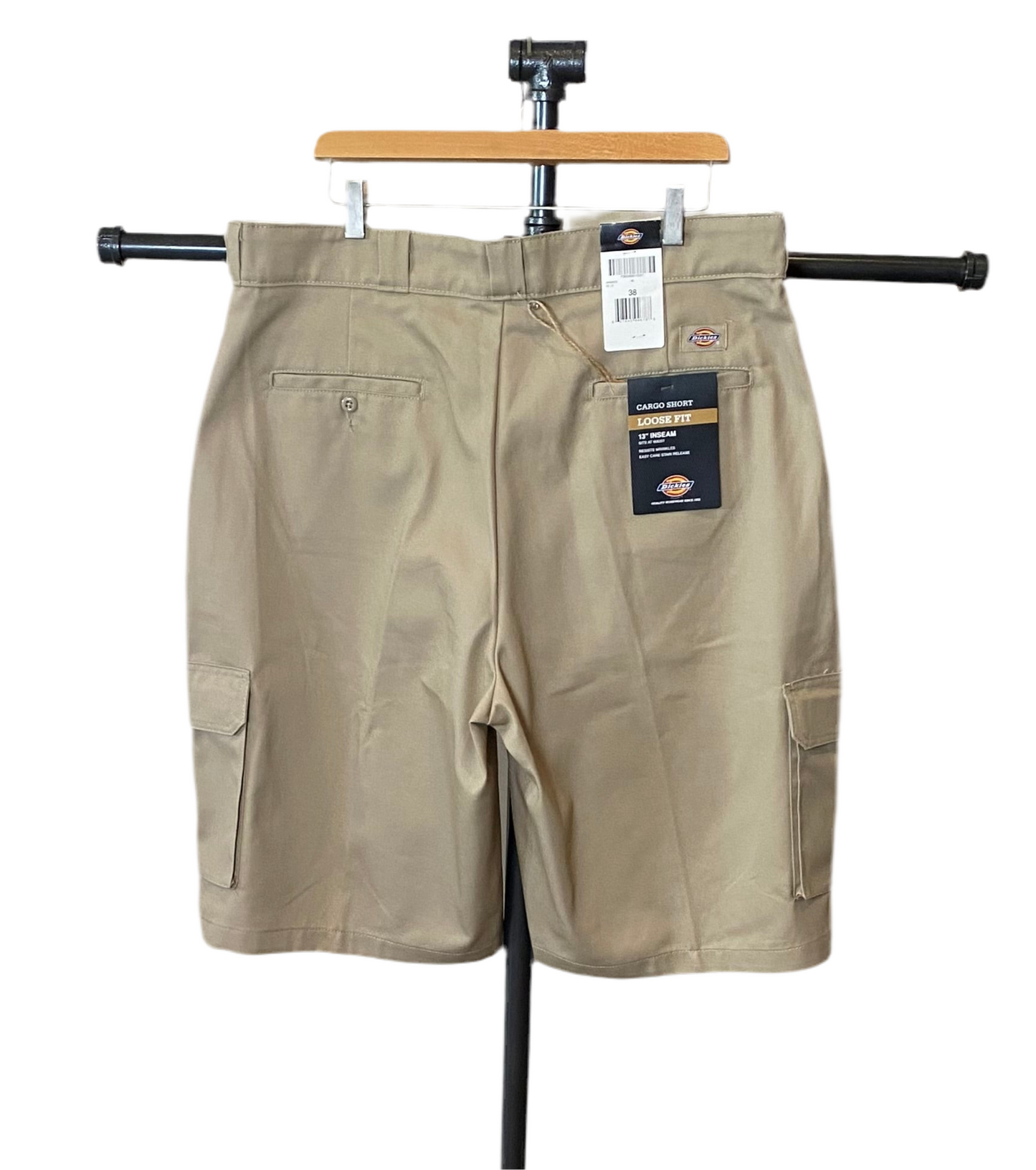 DICKIES MENS FLEX RELAXED FIT CARGO SHORTS KHAKI W36 Flex 13-Inch