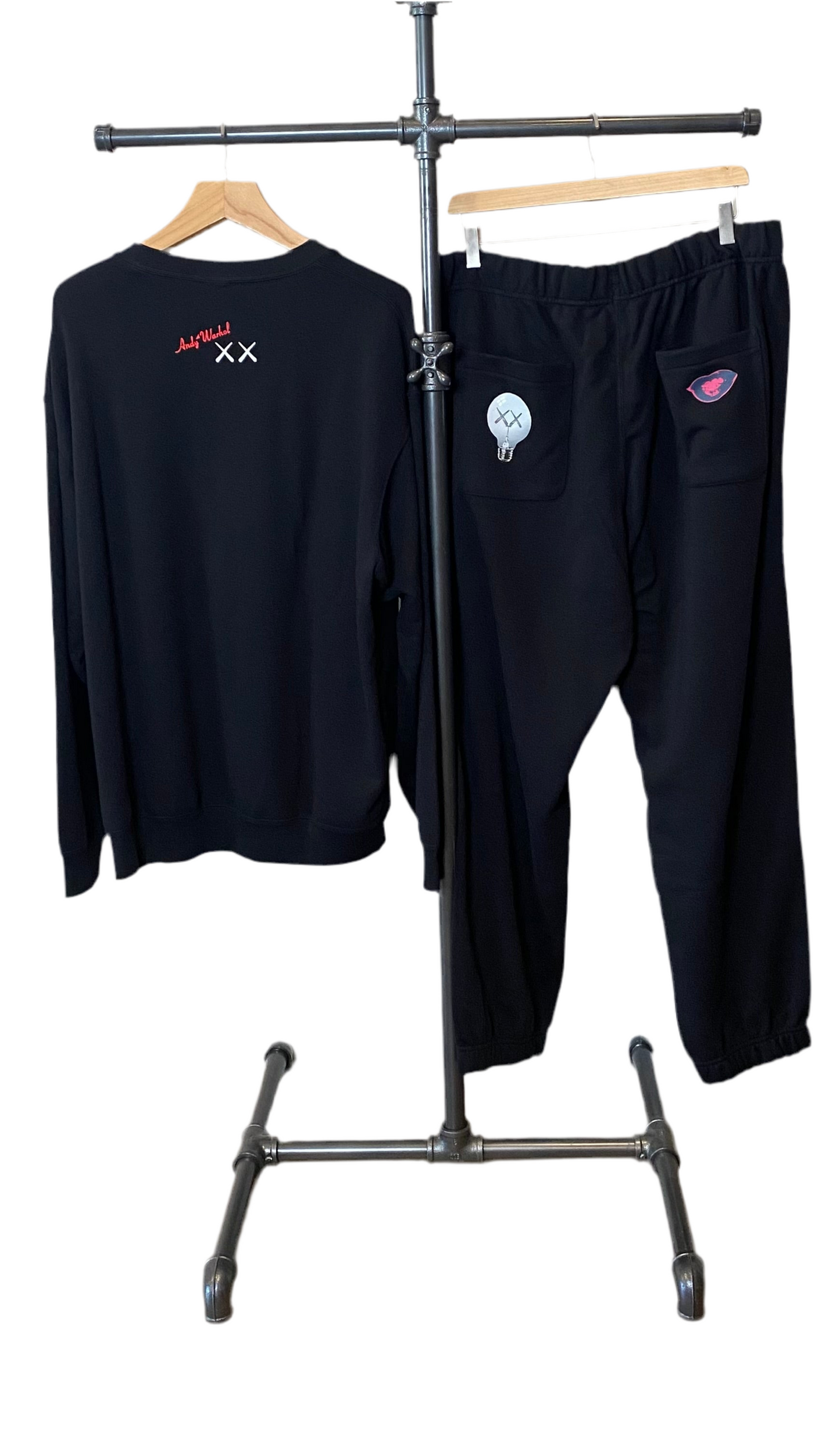 UNIQLO KAWS WARHOL COLLECTION SWEATPANTS BLACK GRAY FROM JAPAN SIZE XL