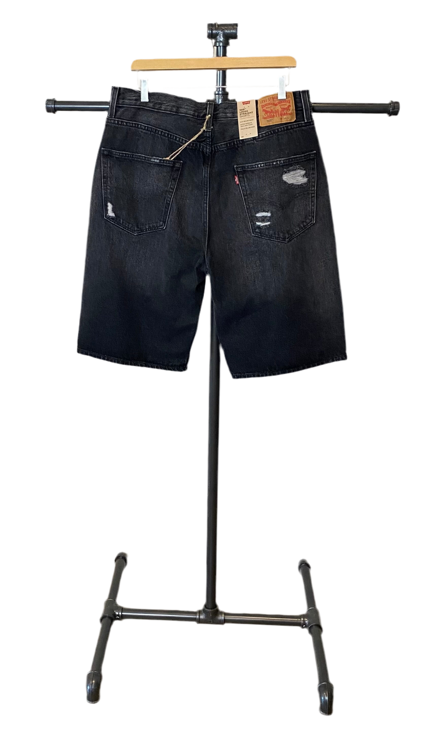 LEVI 569 JEAN SHORTS BLACK W32