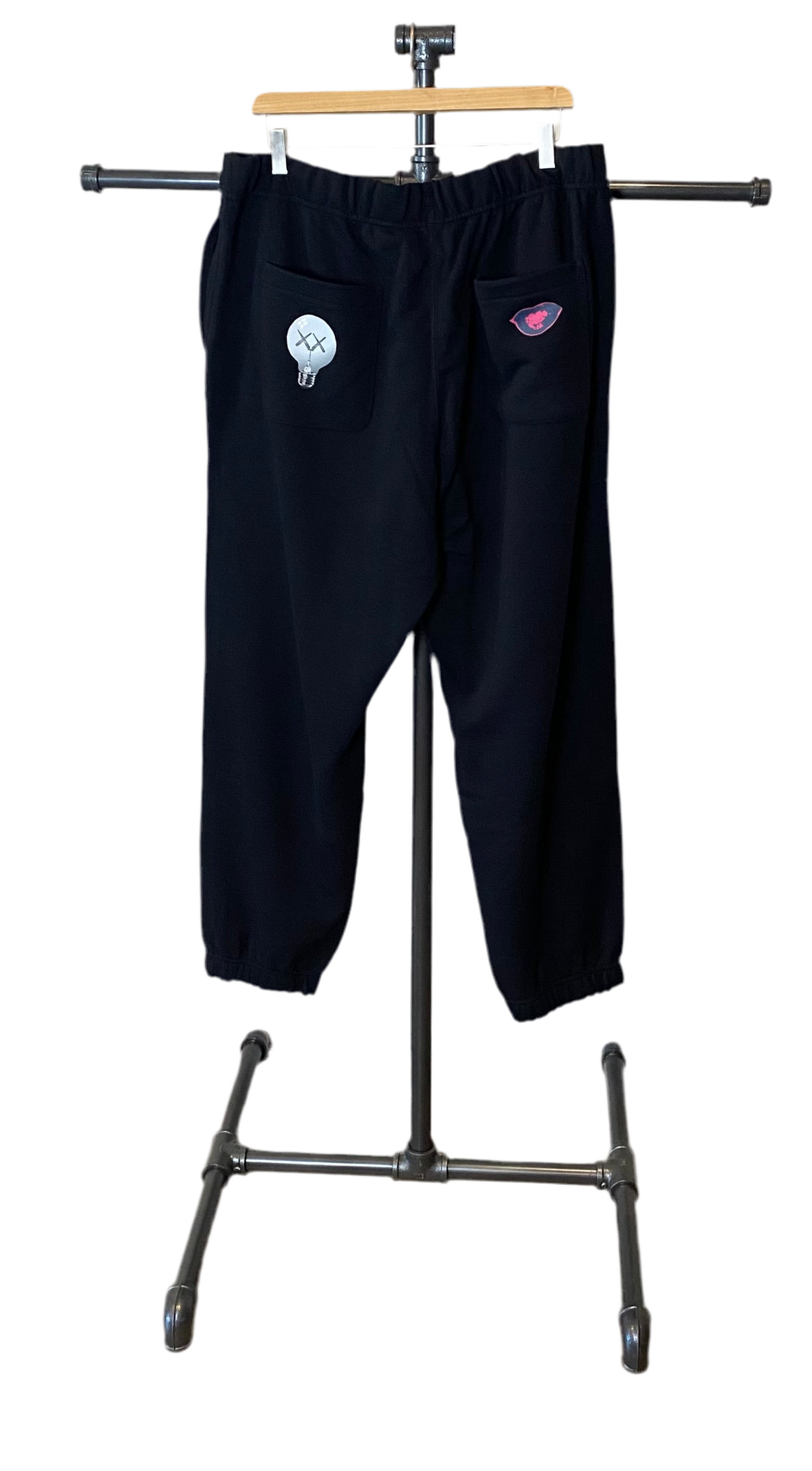 UNIQLO KAWS WARHOL COLLECTION SWEATPANTS BLACK GRAY FROM JAPAN SIZE XL