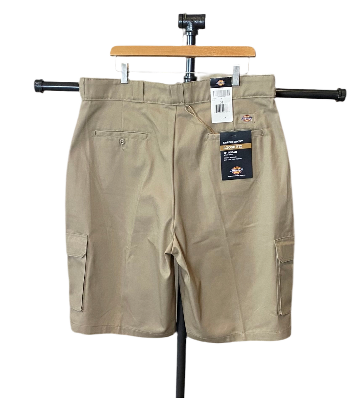 DICKIES MENS FLEX RELAXED FIT CARGO SHORTS KHAKI W38 Flex 13-Inch