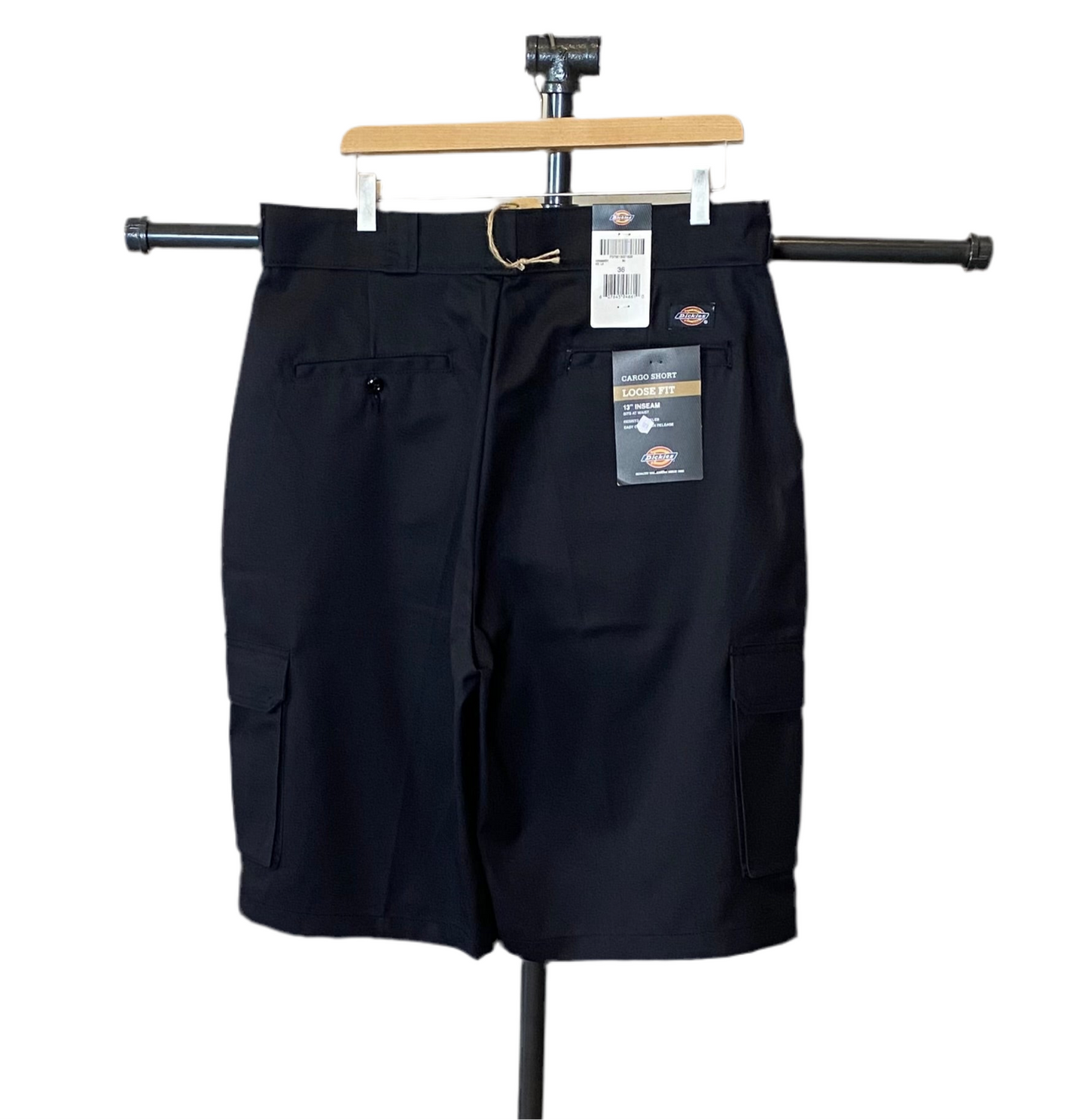 DICKIES MENS FLEX RELAXED FIT CARGO SHORTS BLACK W36 Flex 13-Inch SIZE 36