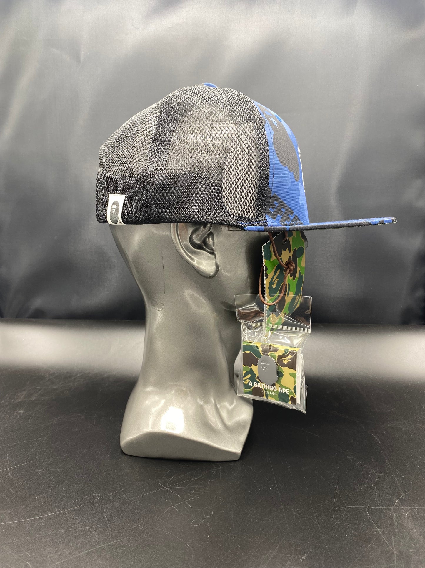 A Bathing Ape Undefeated With Pin Blue Camo Snapback