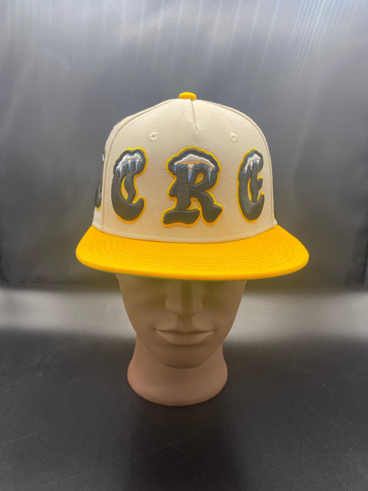 BBC ICE CREAM Tan and Yellow Flat Brim Adjustable Baseball Cap Snapback