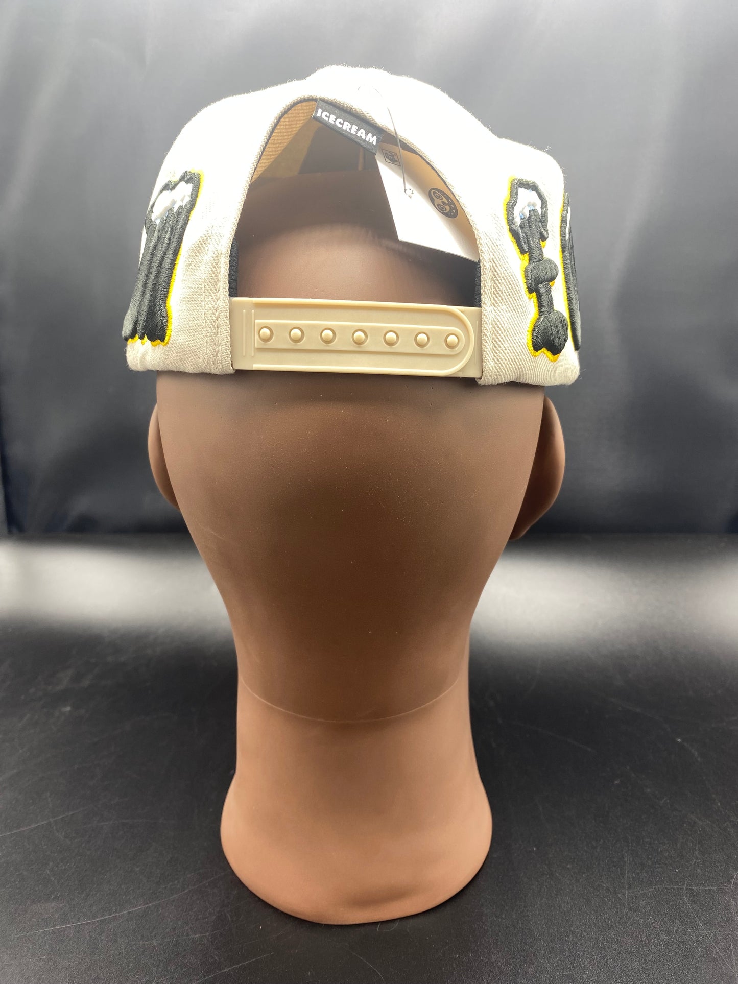 BBC ICE CREAM Tan and Yellow Flat Brim Adjustable Baseball Cap Snapback
