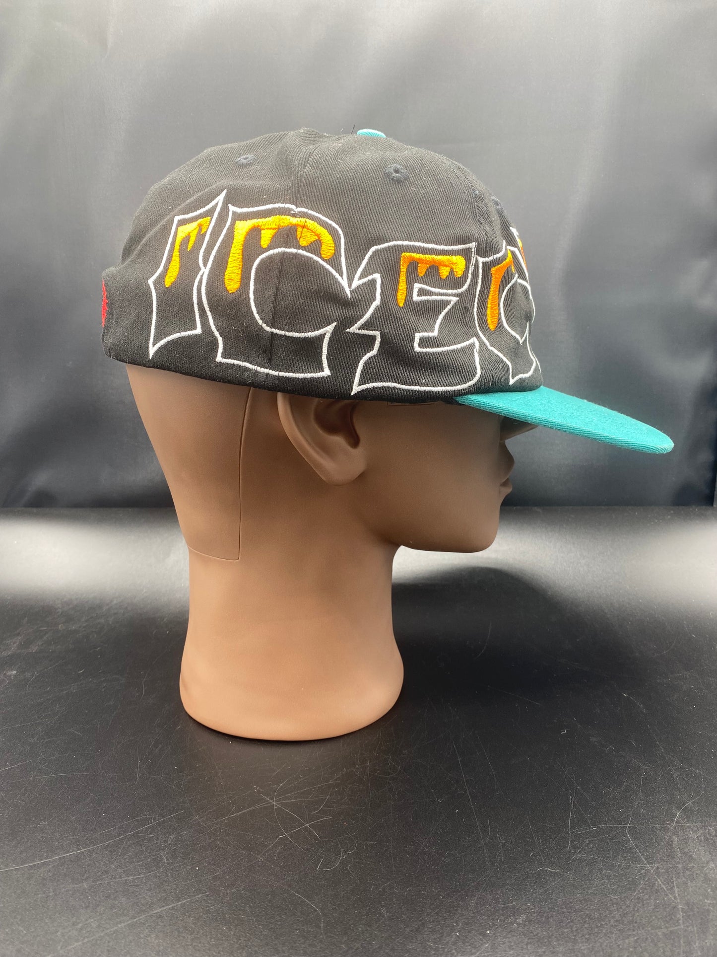 ICE CREAM BBC Embroidered 6 Panel Flat Cap Hat Black