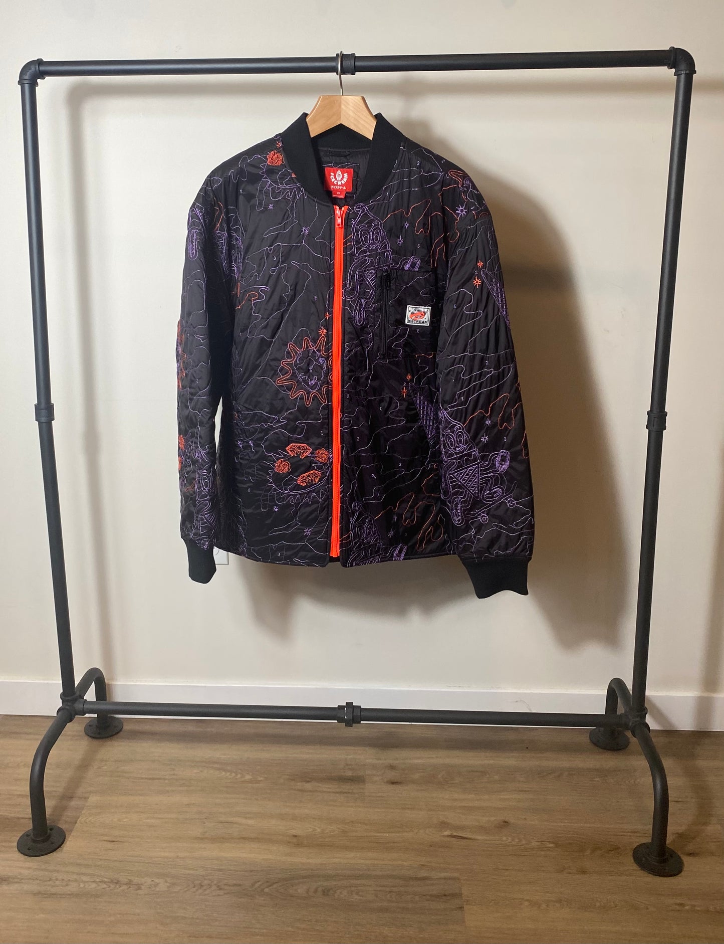 ICE CREAM VARSITY JACKET BLACK SIZE XXL