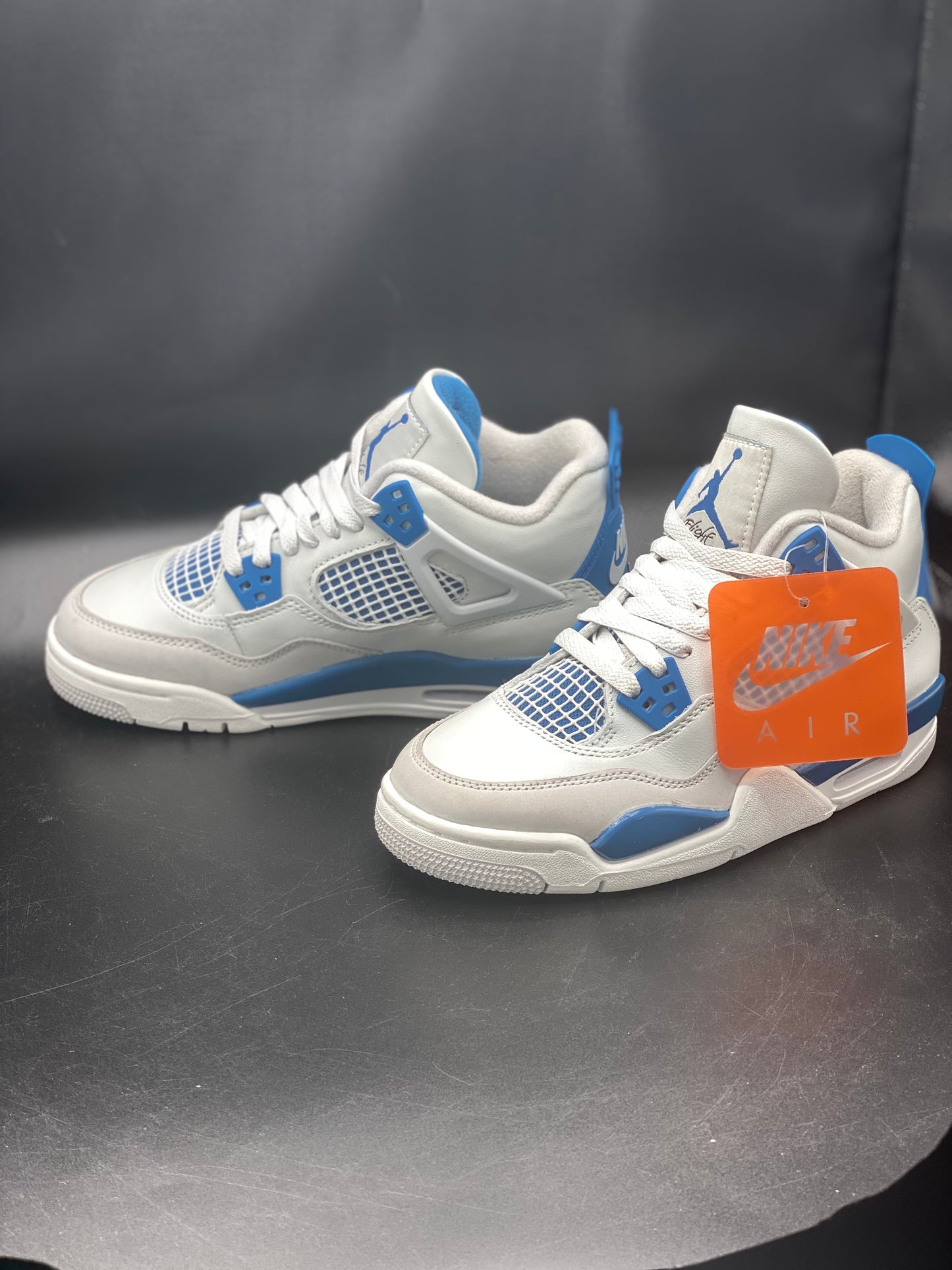 Air Jordan 4 Retro (GS) Off White/Military Blue Size 3.5 Y Womens 5