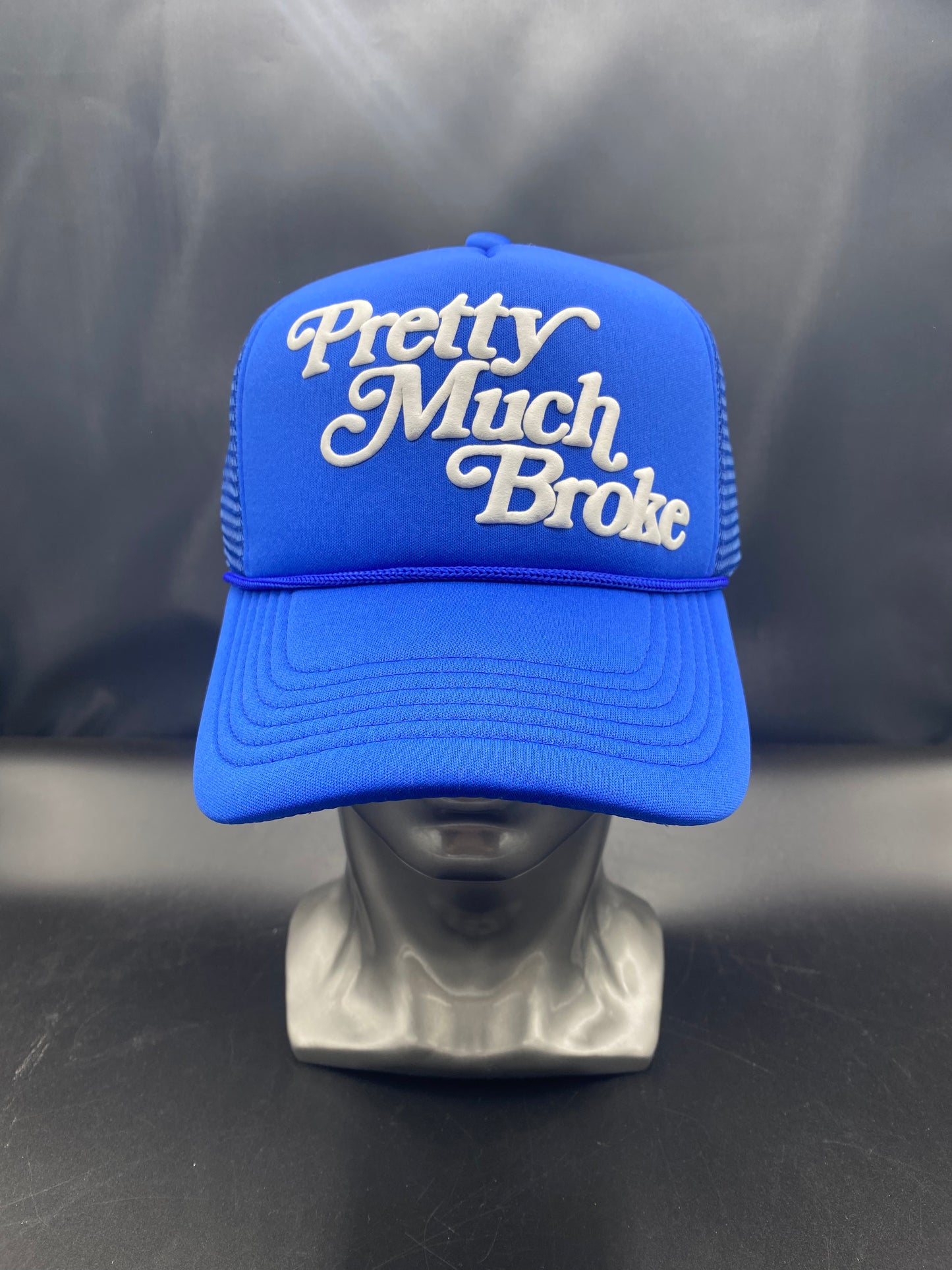 Pretty Much Broke Trucker Cap Blue & White