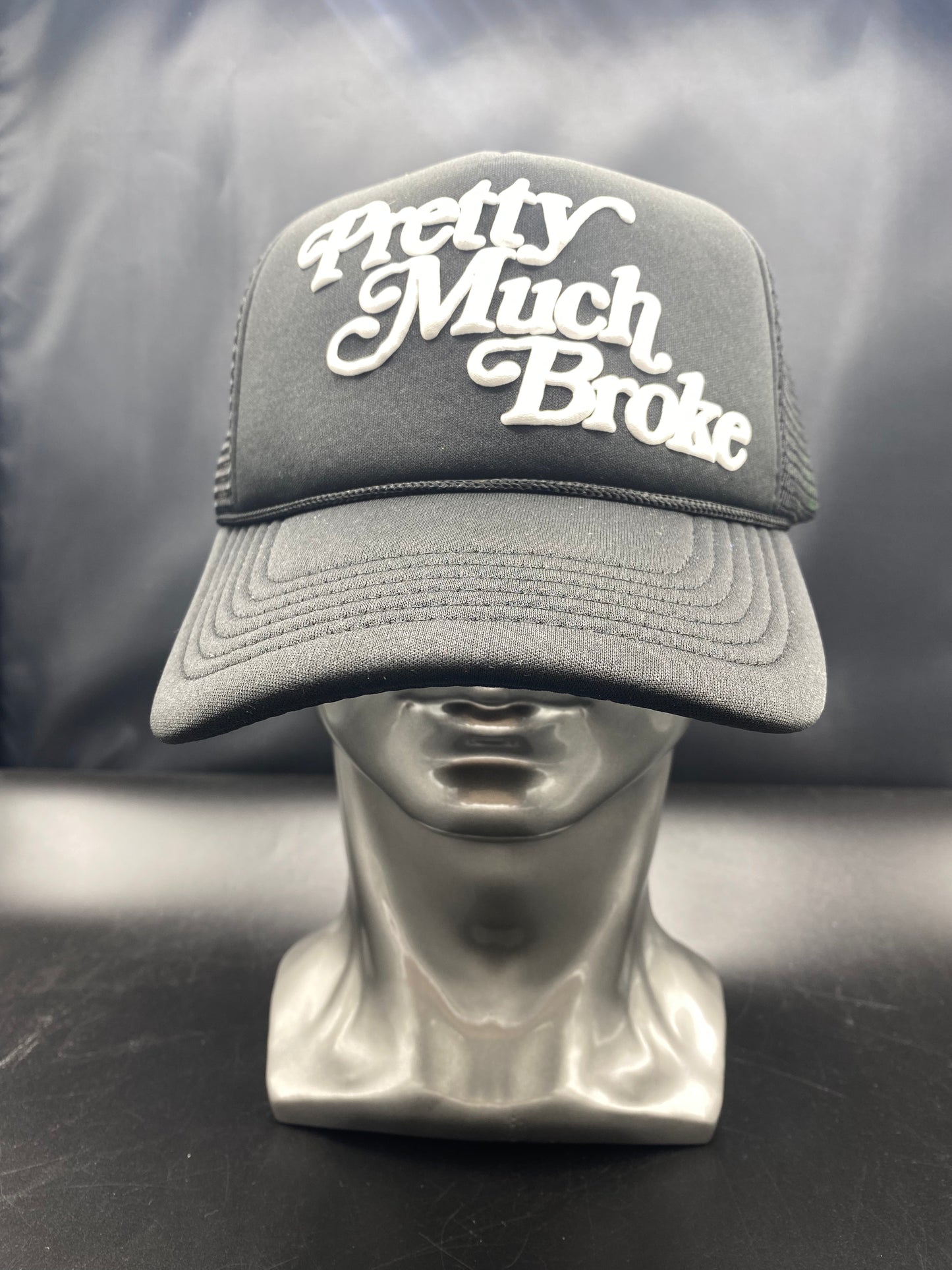 Pretty Much Broke Trucker Cap Black & White