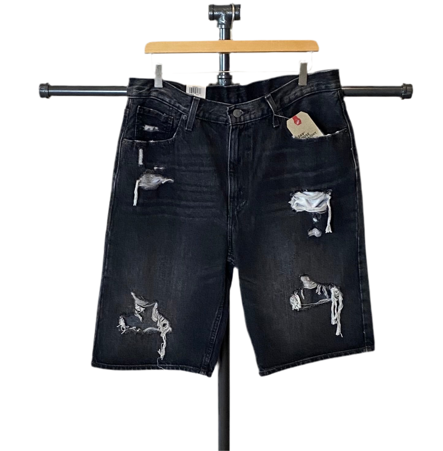 LEVI 569 JEAN SHORTS BLACK W34