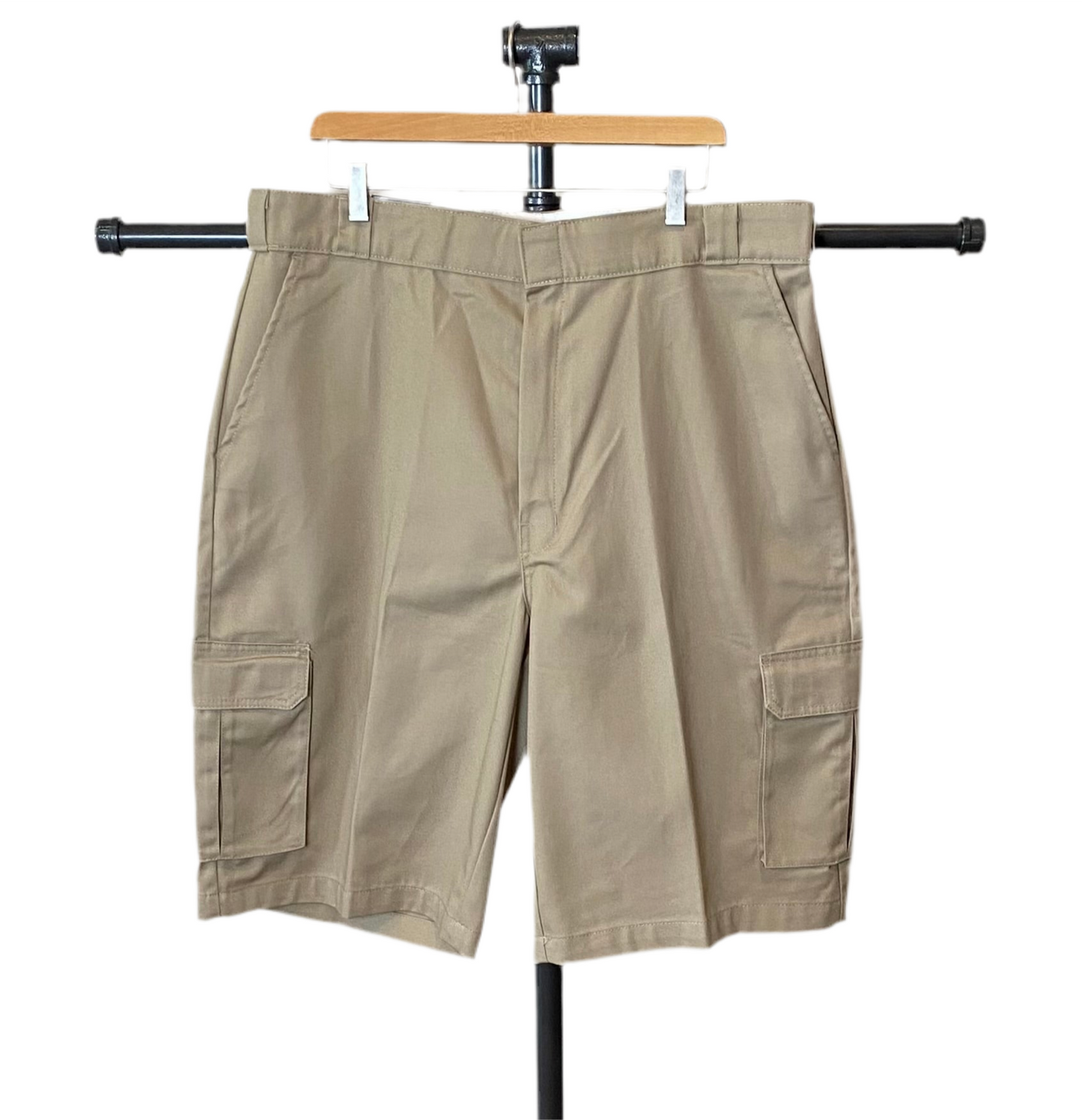 DICKIES MENS FLEX RELAXED FIT CARGO SHORTS KHAKI W36 Flex 13-Inch