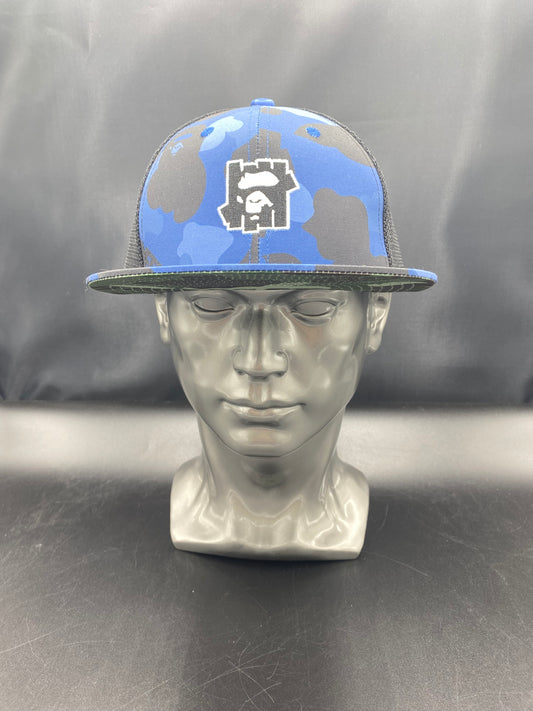 A Bathing Ape Undefeated With Pin Blue Camo Snapback