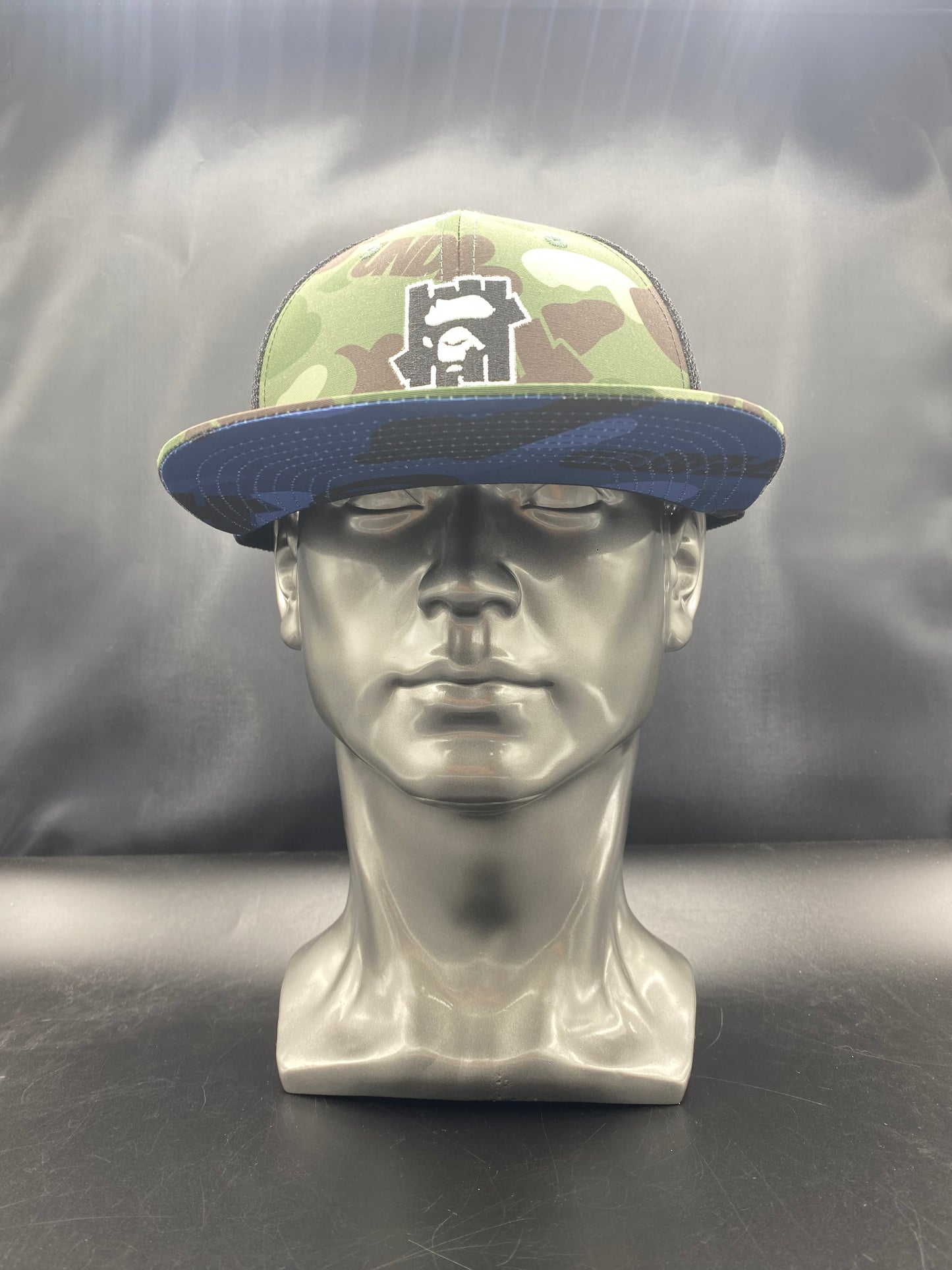 A Bathing Ape Undefeated With Pin Green Camo Snapback