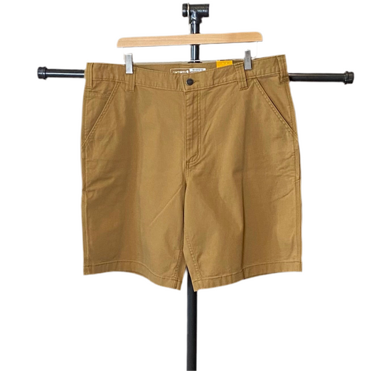 CARHARTT MENS RELAXED FIT CANVAS WORK SHORTS TAN W38
