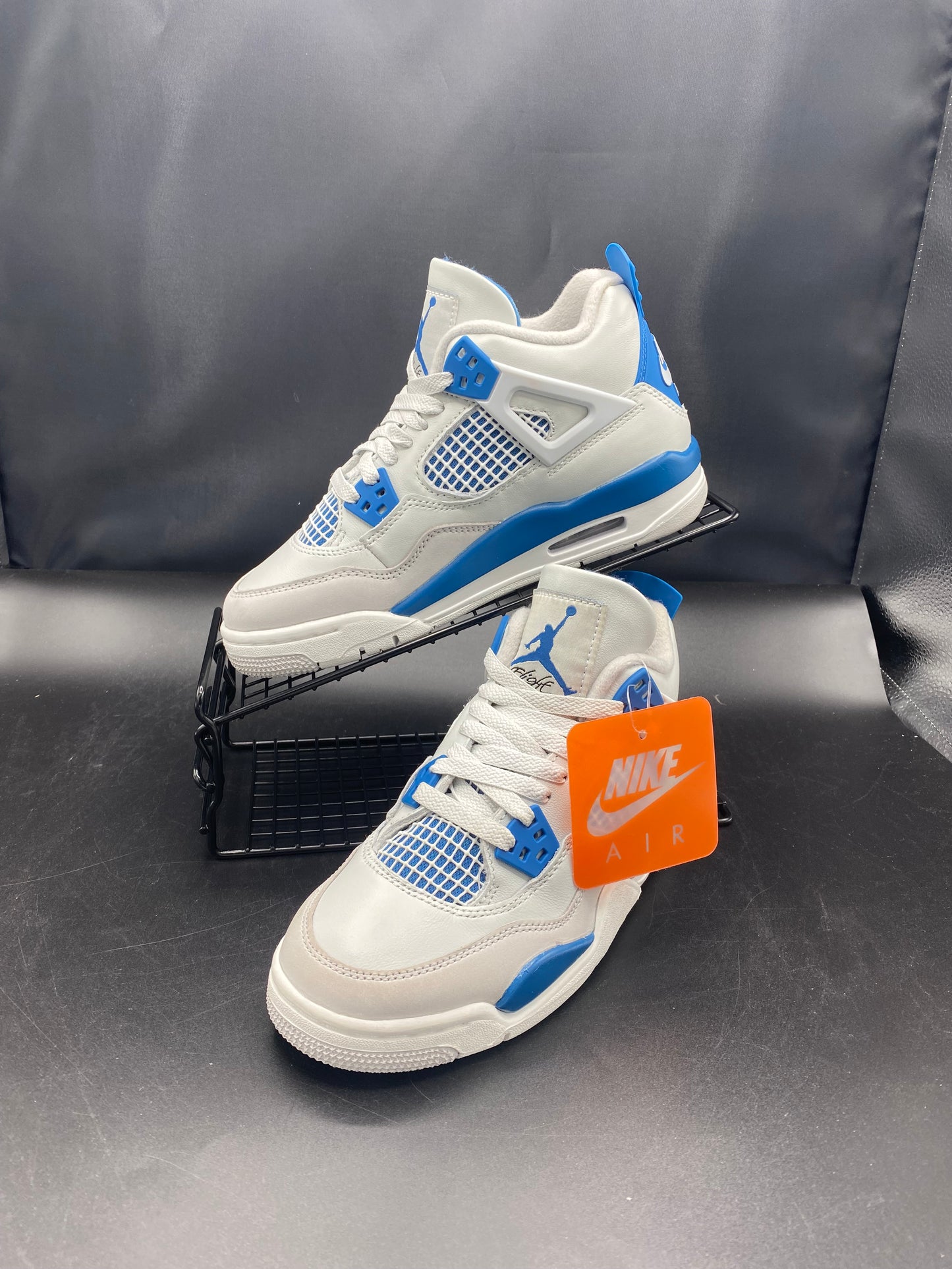 Air Jordan 4 Retro (GS) Off White/Military Blue Size 3.5 Y