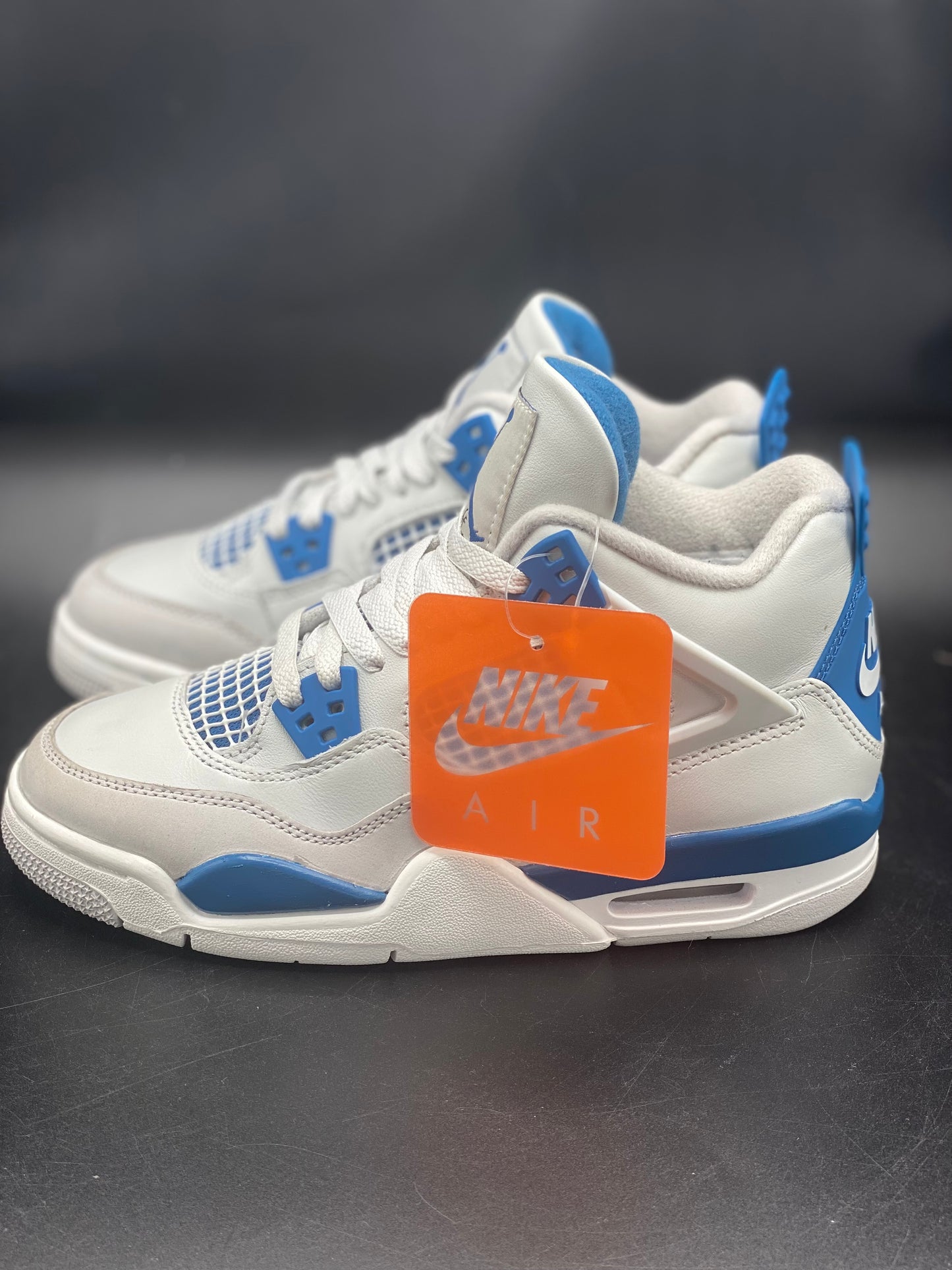 Air Jordan 4 Retro (GS) Off White/Military Blue Size 3.5 Y