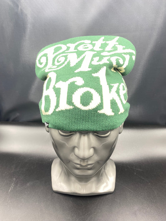 Pretty Much Broke Beanie Green/Cream