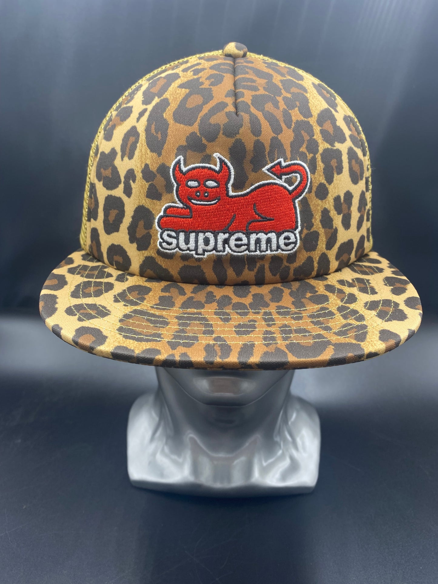 Supreme/Toy Machine Mesh Back 5-Panel Leopard Snapback Hat Adjustable