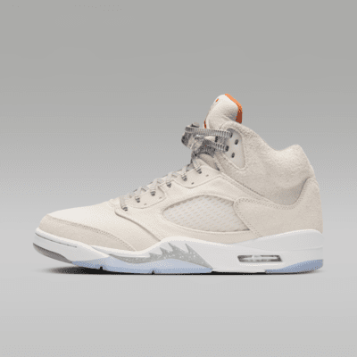 Air Jordan 5 Retro SE Craft Light Orewood Brown/Flat Pewter/Sail/Safety Orange Size M 13 W 14.5