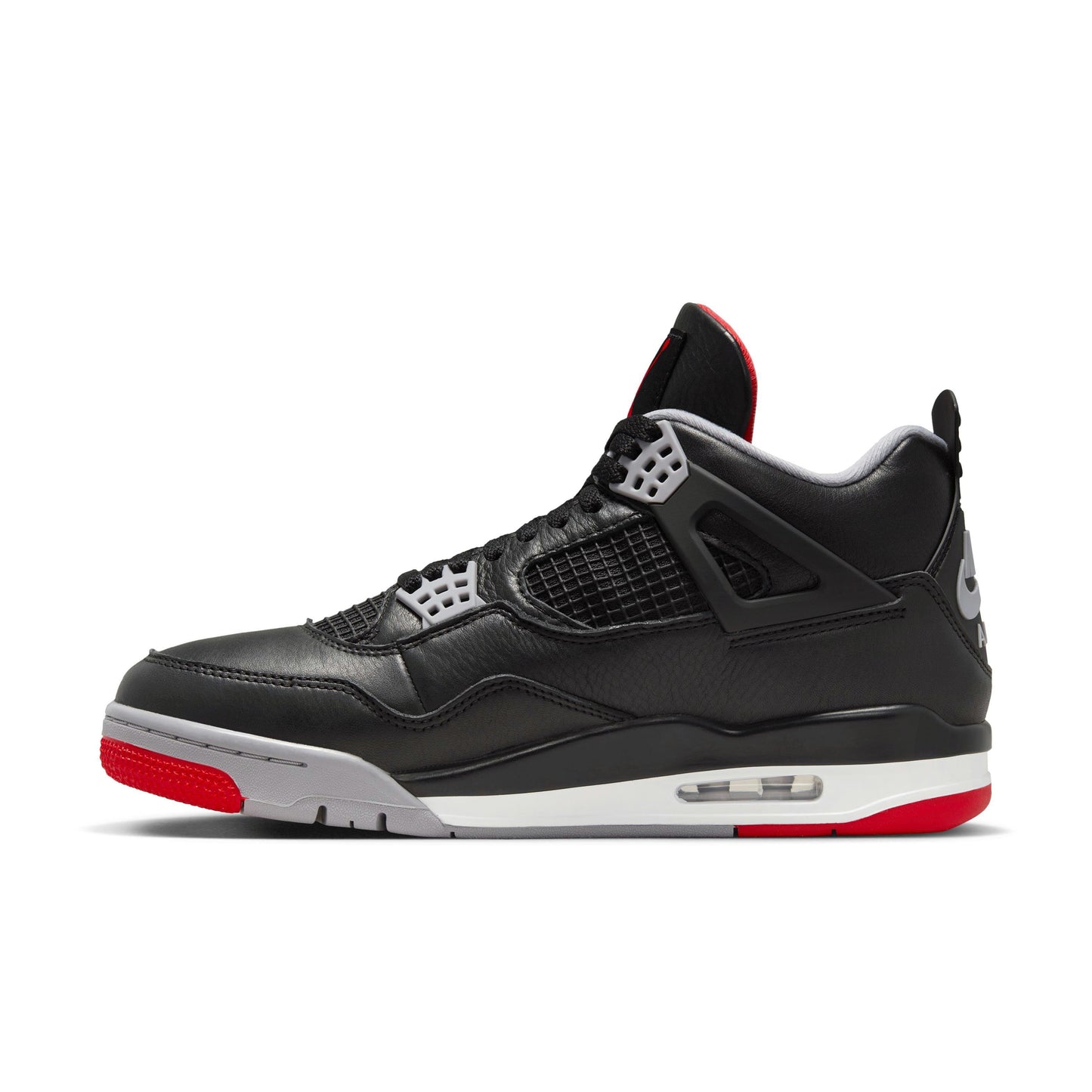 Air Jordan 4 Retro "Bred Reimagined" Black/Cement Grey/Summit White/Fire Red Size M 10.5 W 12