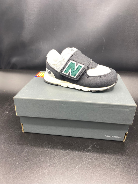 NEW BALANCE NEW-B 574 HOOK & LOOP BLACK GREEN SIZE SS